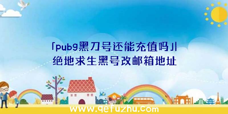 「pubg黑刀号还能充值吗」|绝地求生黑号改邮箱地址